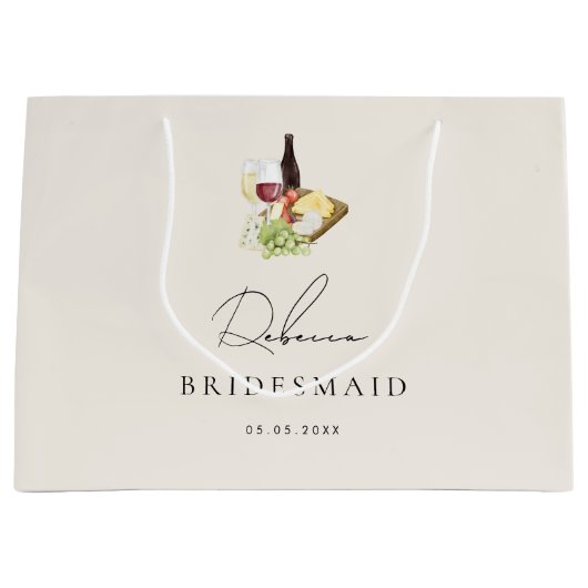 Elegant Charcuterie Wijn & Kaas Bord Bruidsmeisje Groot Cadeauzakje (Voorkant)