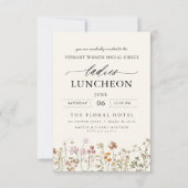 Elegant Charity Lunch Waterverf Wildflower Kaart (Voorkant)