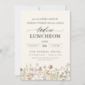 Elegant Charity Lunch Waterverf Wildflower Kaart (Voorkant)