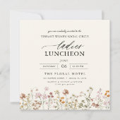 Elegant Charity Lunch Waterverf Wildflower Kaart (Voorkant)