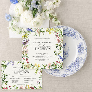 Elegant Charity Lunch Waterverf Wildflower Kaart