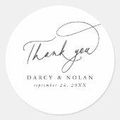 Elegant Charm Bruiloft Dank u Stickers (Voorkant)