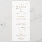 Elegant Charm Flat Wit en Goud Huwelijksprogramma Programmakaart (Voorkant)