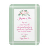 Elegant Charm. Gepersonaliseerde Sweet 16-kaartmag Magneet (Verticaal)