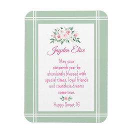 Elegant Charm. Gepersonaliseerde Sweet 16-kaartmag Magneet