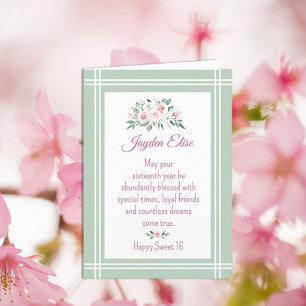 Elegant Charm. Gepersonaliseerde Sweet 16-verjaard Kaart