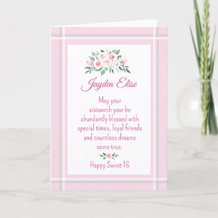 Elegant Charm. Gepersonaliseerde Sweet 16-verjaard Kaart