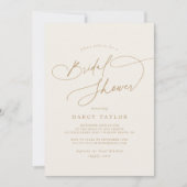 Elegant Charm Ivory Gold Wildflower Vrijgezellenfe Kaart (Voorkant)