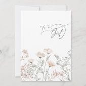 Elegant Charm Ivory Wildflower Baby shower Kaart (Achterkant)