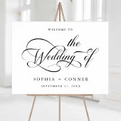 Elegant Charm Script Huwelijk Welkom Teken Poster