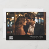 Elegant Charm Script Trouwen Zwart Save The Date (Achterkant)