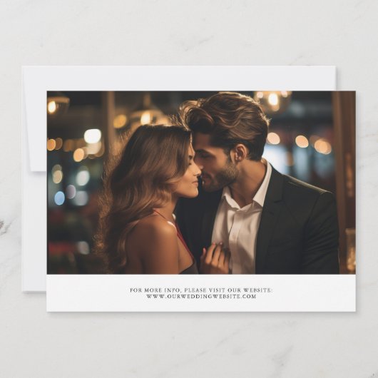 Elegant Charm Script Trouwen Zwart & Wit Save The Date (Achterkant)