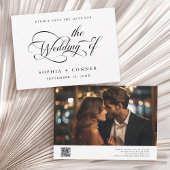 Elegant Charm Script Trouwen Zwart & Wit Save The Date