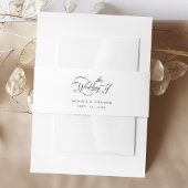 Elegant Charm Script Trouwen Zwart-wit Uitnodigingen Wikkel