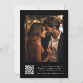 Elegant Charm Script Trouwfoto Zwart Save The Date (Achterkant)