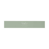Elegant Charm Script Wedding Sage Green Uitnodigingen Wikkel (Vlak)