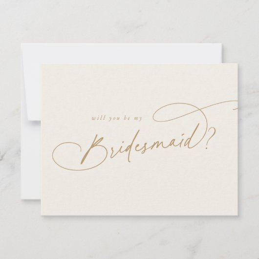 Elegant charme ivoor zal je mijn bruidsmeisje Kaar Kaart (Voorkant)