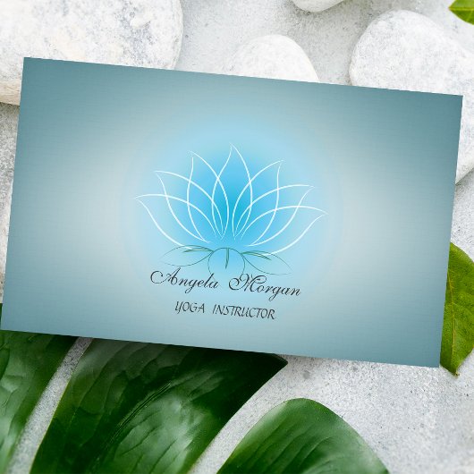 Elegant Charming Professional Blue Lotus Flower Visitekaartje