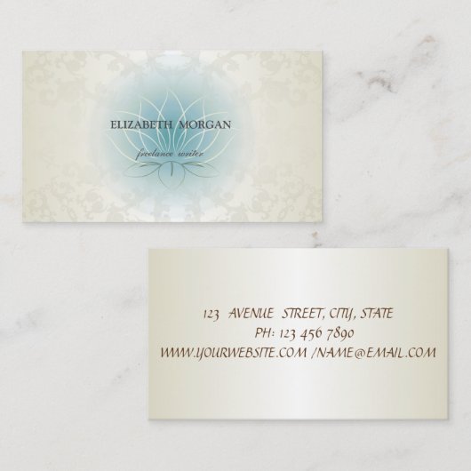 Elegant Charming Professional Lotus Blue Lotus Visitekaartje (Voorkant / Achterkant)
