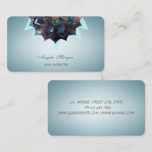 Elegant charming Professional Lotus Flower Mandala Visitekaartje (Voorkant / Achterkant)