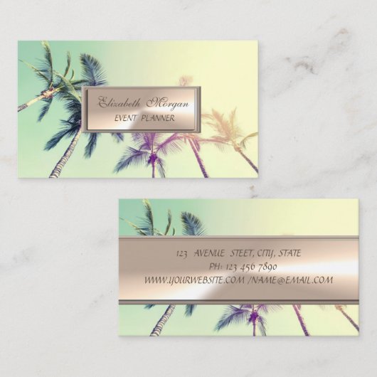 Elegant charming Professional, palmboom Visitekaartje (Voorkant / Achterkant)