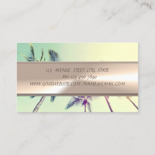 Elegant charming Professional, palmboom Visitekaartje (Achterkant)