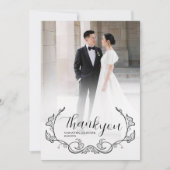 Elegant Charming Simple Photo Thank You Card Save The Date (Voorkant)