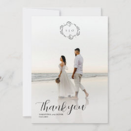 Elegant Charming Simple Photo Thank You Card Save The Date