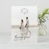 Elegant Charming Simple Photo Thank You Card Save The Date (Staand voorkant)