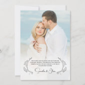 Elegant Charming Simple Photo Thank You Card Save The Date (Achterkant)