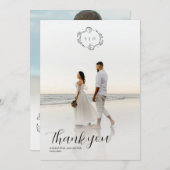 Elegant Charming Simple Photo Thank You Card Save The Date (Voorkant / Achterkant)