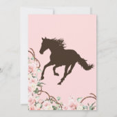 Elegant Charro Quinceanera White Pink Floral Invit Kaart (Achterkant)