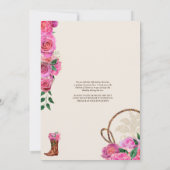 Elegant Charro Roze Westerne Ranch Quinceanera Kaart (Achterkant)