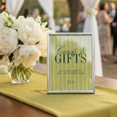 Elegant Chartreuse Cards and Gifts Wedding Sign