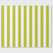 Elegant Chartreuse en wit gestreept patroon Cadeaupapier (Vlak)