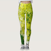 Elegant Chartreuse Green Limelight Hydrangea Leggings (Voorkant)