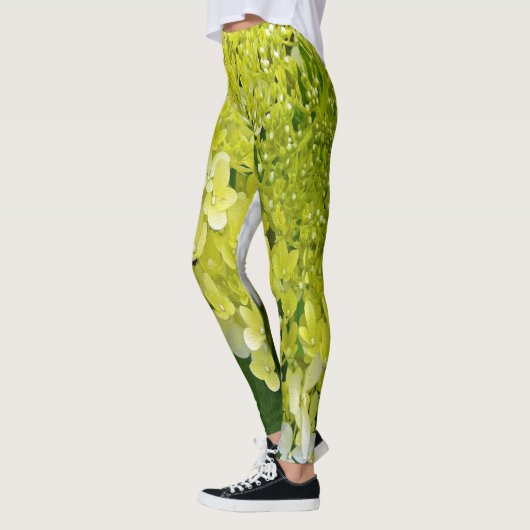 Elegant Chartreuse Green Limelight Hydrangea Leggings (Links)