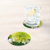 Elegant Chartreuse Green Limelight Hydrangea Ronde Kartonnen Onderzetter (Insitu)