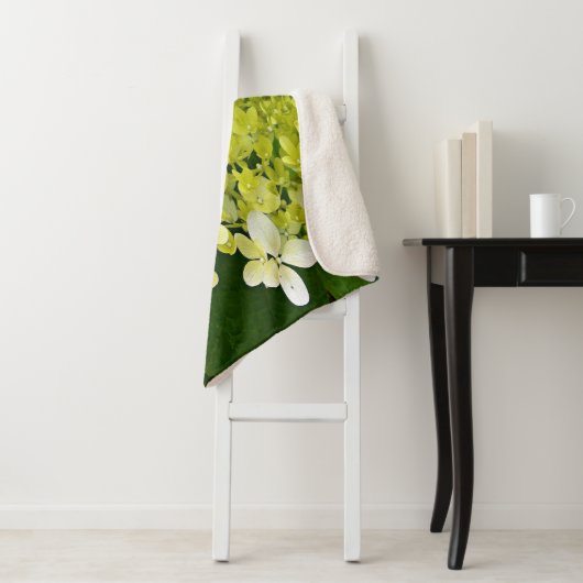 Elegant Chartreuse Green Limelight Hydrangea Sherpa Deken (In situ)