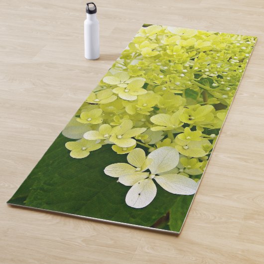 Elegant Chartreuse Green Limelight Hydrangea Yogamat (In situ)