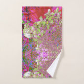 Elegant Chartreuse Green, Pink and Blue Hydrangea Bad Handdoek (Handdoek)