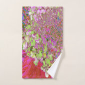 Elegant Chartreuse Green, Pink and Blue Hydrangea Bad Handdoek (Handdoek)