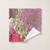 Elegant Chartreuse Green, Pink and Blue Hydrangea Bad Handdoek (Wasdoekje)