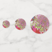 Elegant Chartreuse Green, Pink and Blue Hydrangea Confetti (Achterkanten)