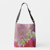 Elegant Chartreuse Green, Pink and Blue Hydrangea Crossbody Tas (Achterkant)