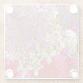 Elegant Chartreuse Green, Pink and Blue Hydrangea Glazen Onderzetter (Achterkant)