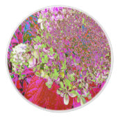 Elegant Chartreuse Green, Pink and Blue Hydrangea Keramische Knop (Voorkant)
