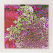 Elegant Chartreuse Green, Pink and Blue Hydrangea Legpuzzel (Horizontaal)