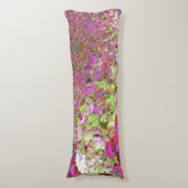 Elegant Chartreuse Green, Pink and Blue Hydrangea Lichaamskussen (Voorkant Verticaal)