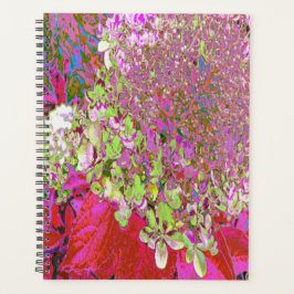 Elegant Chartreuse Green, Pink and Blue Hydrangea Planner